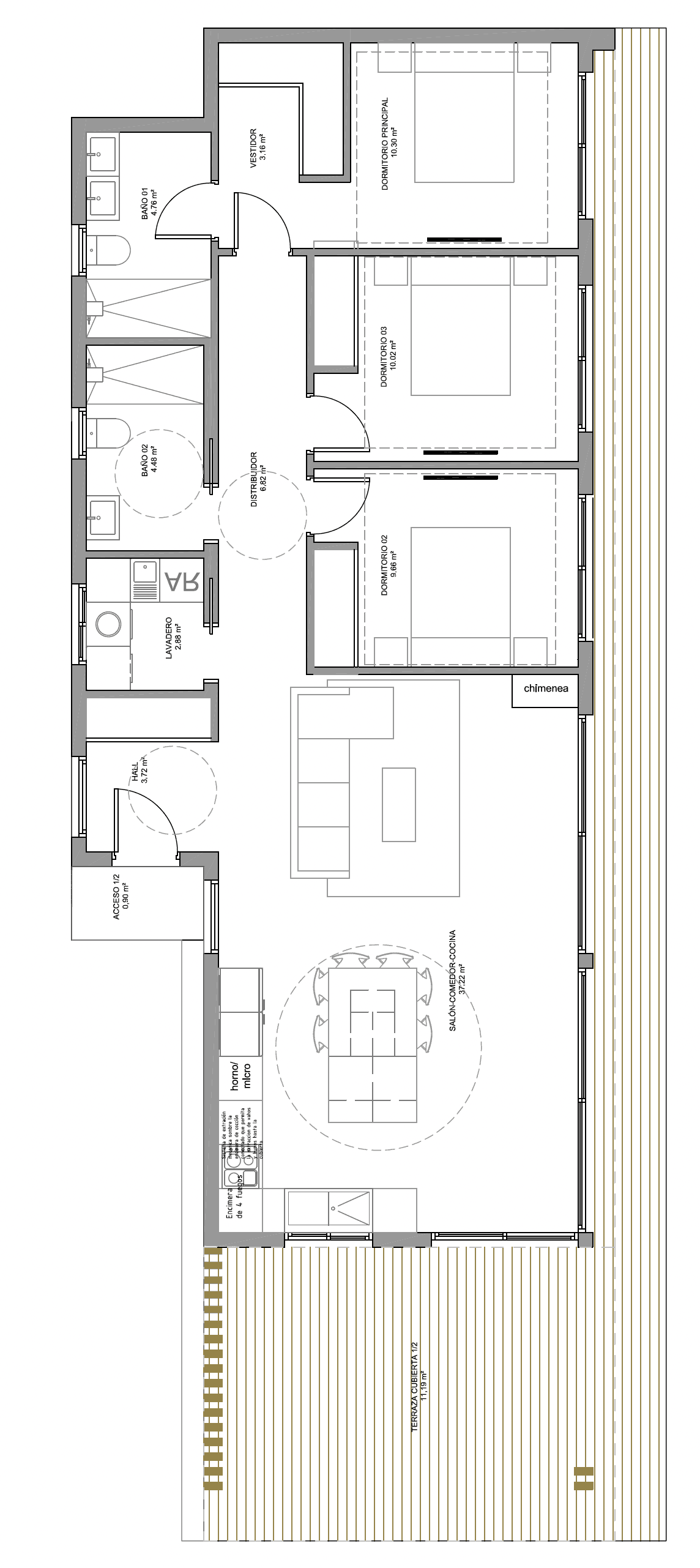 Plano Proyecto Tarragona: 120 m² diseñados a medida