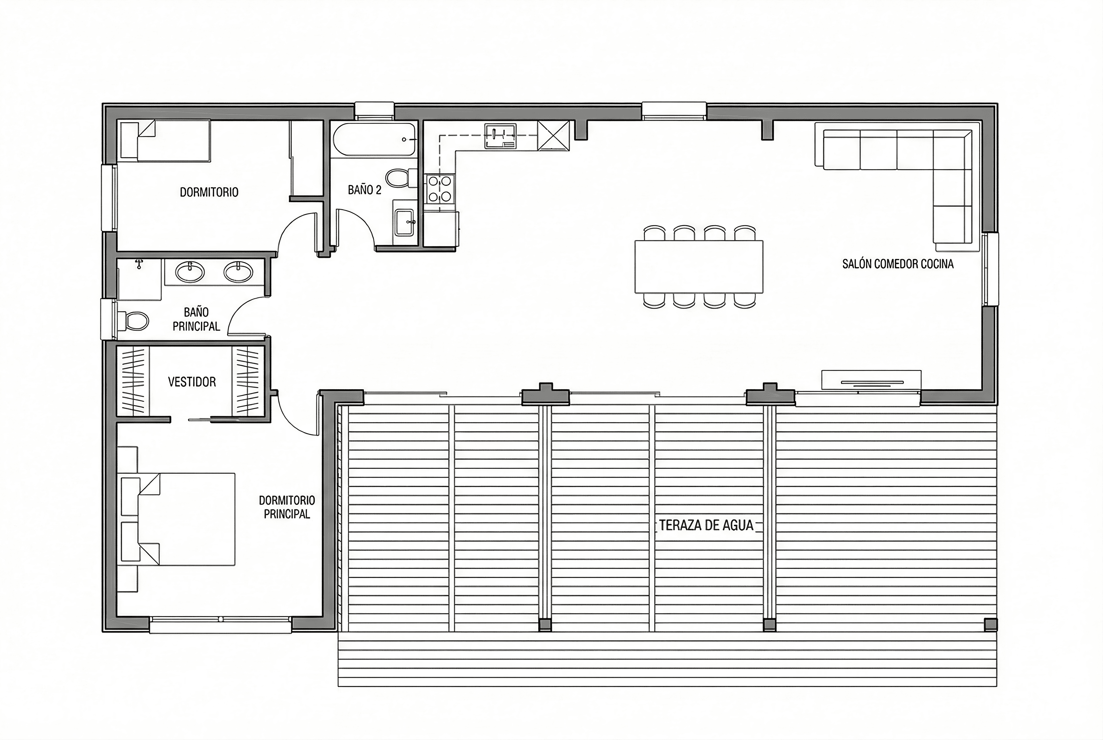 Plano Proyecto Guadalajara: 90 m² diseñados a medida